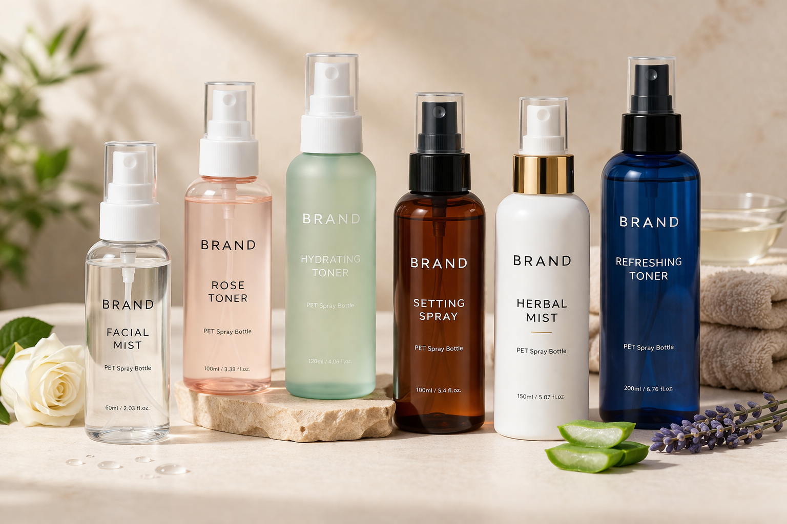 1774184397711610.png custom PET toner spray bottle manufacturer
wholesale cosmetic fine mist spray bottle
100ml frosted toner spray bottle packaging
custom skincare setting spray bottle supplier