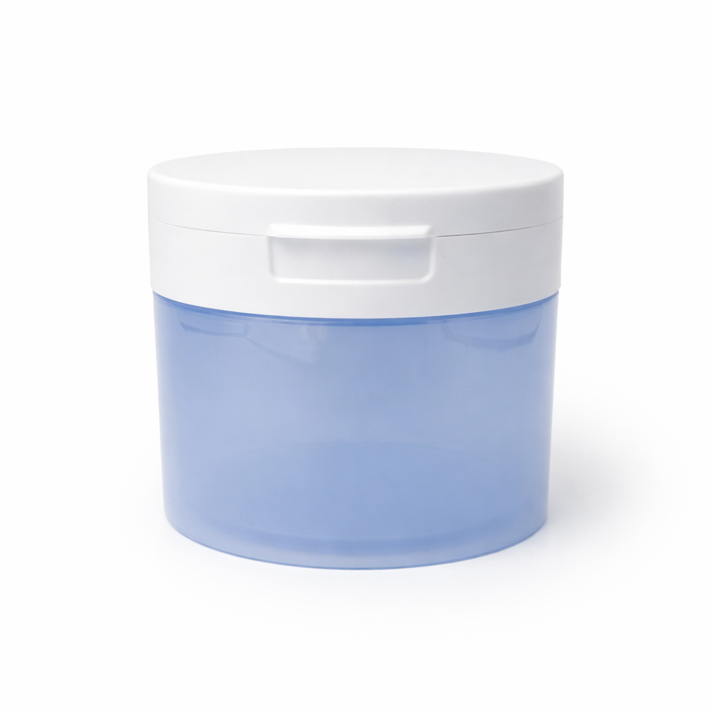 200g Plastic Cotton Pad Jar PP Cream Jar With Heat Induction Liner Cosmetic Jar With Plier HPPJ017